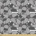 thumbnail image 1 of Floral Fabric by the Yard, Flower Petals Close Up Blossom Bouquets Beauty Abstract Ornamental, Decorative Upholstery Fabric for Chairs & Home Accents, Charcoal Grey and White by Ambesonne, 1 of 5