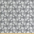 thumbnail image 1 of Ambesonne Floral Fabric by the Yard Upholstery, Leaves Swirls and Dots, 5 Yards, Grey White, 1 of 4