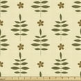 thumbnail image 1 of Floral Fabric by the Yard, Foliage Leaves with Blossoms on Cream Toned Vintage Style Background, Upholstery Fabric for Dining Chairs Home Decor Accents, Reseda Green Brown Cream by Ambesonne, 1 of 5