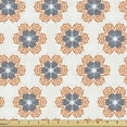 thumbnail image 1 of Floral Fabric by the Yard, Graphical Geometrical Abstract Spring Flower Blossoms in Warm Tones, Decorative Upholstery Fabric for Chairs & Home Accents, Ivory Burnt Sienna Indigo by Ambesonne, 1 of 5