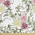 thumbnail image 1 of Ambesonne Floral Fabric by the Yard Upholstery, Flowers and Long Twigs Art, 2 Yards, White and Multicolor, 1 of 5