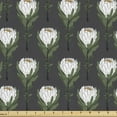 thumbnail image 1 of Floral Fabric by the Yard, Hand Drawn Like White Protea Flowers Repetitive Pattern Vintage Garden Art, Upholstery Fabric for Dining Chairs Home Decor Accents, Multicolor by Ambesonne, 1 of 5