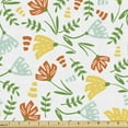 thumbnail image 1 of Ambesonne Floral Fabric by the Yard Upholstery, Summer Seasonal Branches, 1 Yard, White Multicolor, 1 of 5