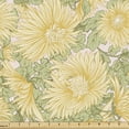 thumbnail image 1 of Ambesonne Floral Fabric by the Yard Upholstery, Chrysanthemum Flower Motifs, 1 Yard, Cream Mustard, 1 of 5