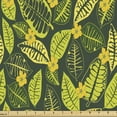 thumbnail image 1 of Ambesonne Floral Fabric by the Yard Upholstery, Hawaiian Flowers and Leaves, 10 Yards, Forest Green Apple Green, 1 of 5