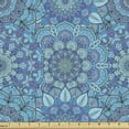 thumbnail image 1 of Ambesonne Floral Fabric by the Yard Upholstery, Mandala Themed Eastern Petal, 10 Yards, Aqua and Blue Violet, 1 of 5