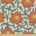 thumbnail image 1 of Ambesonne Floral Fabric by the Yard Upholstery, Meadow Flowers Rural Blossom, 1 Yard, Vermilion Turquoise and Beige, 1 of 5