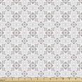 thumbnail image 1 of Ambesonne Floral Fabric by the Yard Upholstery, Minimalistic Flowers Art, 1 Yard, White Pale Grey, 1 of 5