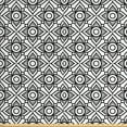 thumbnail image 1 of Floral Fabric by the Yard, Monochromatic Simple Pattern of Round Centered Outline Flowers Print, Upholstery Fabric for Dining Chairs Home Decor Accents, Charcoal Grey and White by Ambesonne, 1 of 4