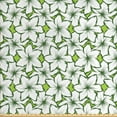 thumbnail image 1 of Ambesonne Floral Fabric by the Yard Upholstery, Nature Outline Flower Petals, 5 Yards, Apple Green Olive Green, 1 of 4