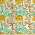 thumbnail image 1 of Ambesonne Floral Fabric by the Yard Upholstery, Abstract Carnations Art, 5 Yards, Tan Turquoise Marigold, 1 of 4