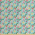 thumbnail image 1 of Floral Fabric by the Yard, Pansy Spring Flower Repetition Botanical Art in Nature Summer Tones, Decorative Upholstery Fabric for Sofas and Home Accents, Mint Green Multicolor by Ambesonne, 1 of 4
