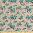 thumbnail image 1 of Floral Fabric by the Yard, Pattern of Vintage Style Flower Bouquets with Leaves, Decorative Upholstery Fabric for Sofas and Home Accents, Umber Cadet Blue by Ambesonne, 1 of 4