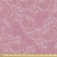 thumbnail image 1 of Ambesonne Floral Fabric by the Yard Upholstery, Thin Lines Peonies Graphic, 2 Yards, Pastel Pink and White, 1 of 5