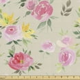 Ambesonne Floral Fabric by the Yard Upholstery, Vintage Romantic Nature