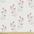 thumbnail image 1 of Ambesonne Floral Fabric by the Yard Upholstery, Soft Colored Berry Twigs, 1 Yard, Off White Coral Pearl, 1 of 5