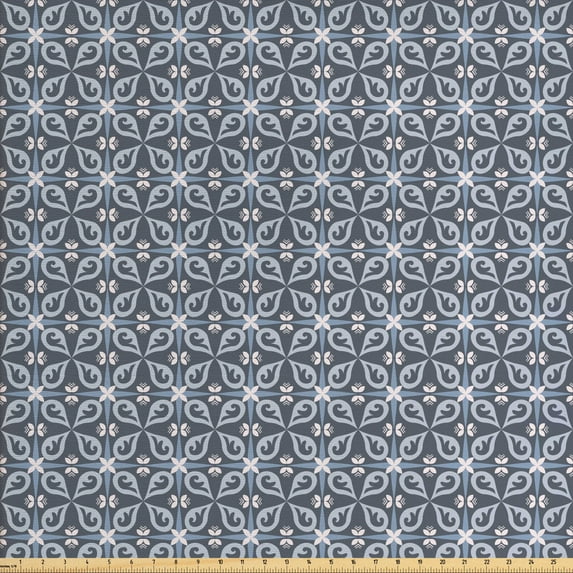 Ambesonne Floral Fabric by the Yard Upholstery, Rhythmic Leaves Butterflies, 10 Yards, Purpleblue Purpleblue