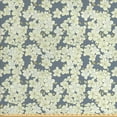 thumbnail image 1 of Floral Fabric by the Yard, Rhythmic Blossoming Flowers Illustration Budding English Garden Art, Decorative Upholstery Fabric for Sofas and Home Accents, Blue Grey and Eggshell by Ambesonne, 1 of 4