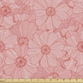 thumbnail image 1 of Ambesonne Floral Fabric by the Yard Upholstery, Vintage Thick Flowers Motif, 2 Yards, Pale Pink and Coral, 1 of 5