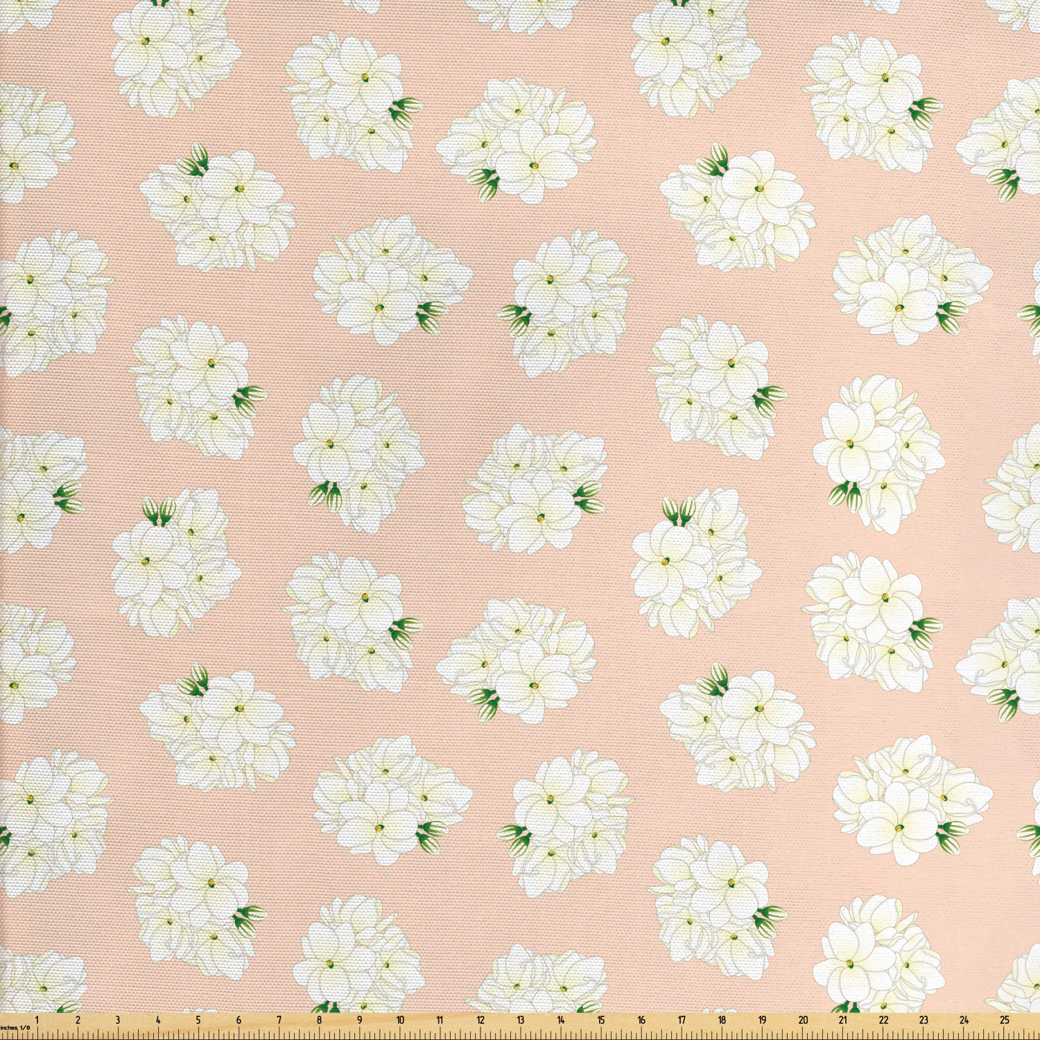 Floral Fabric by the Yard, Simplistic Naive Nature Jasminum Sambac ...