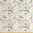 Ambesonne Floral Fabric by the Yard Upholstery, Botanical Spring Petals