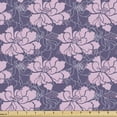 thumbnail image 1 of Floral Fabric by the Yard, Spring Print of Aster Flowers and Silhouettes in Repetitive Pattern, Decorative Upholstery Fabric for Sofas and Home Accents, Dark Indigo Pale Pink by Ambesonne, 1 of 5
