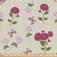 thumbnail image 1 of Ambesonne Floral Fabric by the Yard Upholstery, Spring Time Spread Flowers, 5 Yards, Grey Yellow Multicolor, 1 of 5