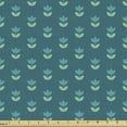 thumbnail image 1 of Floral Fabric by the Yard, Symmetric Minimal Style Tulip Flowers Repetition, Decorative Upholstery Fabric for Sofas and Home Accents, Petrol Blue Teal by Ambesonne, 1 of 5