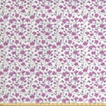 thumbnail image 1 of Ambesonne Floral Fabric by the Yard Upholstery, Magnolia Flower and Buds, 5 Yards, Almond Green Fuchsia, 1 of 4