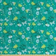thumbnail image 1 of Ambesonne Floral Fabric by the Yard Upholstery, Wild Flowers and Butterflies, 2 Yards, Dark Seafoam and Multicolor, 1 of 4