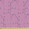 thumbnail image 1 of Ambesonne Floral Fabric by the Yard Upholstery, Continuous Hand Drawn Herbs, 2 Yards, Pink Eggplant and White, 1 of 5