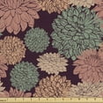 thumbnail image 1 of Ambesonne Floral Fabric by the Yard Upholstery, Graphical Detailed Flowers, 1 Yard, Maroon Multicolor, 1 of 5