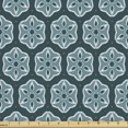thumbnail image 1 of Ambesonne Floral Fabric by the Yard Upholstery, Oriental Art Flower Blooms, 1 Yard, Dark Teal and Turquoise, 1 of 5