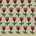 thumbnail image 1 of Ambesonne Floral Fabric by the Yard Upholstery, Graphical Tulips Concept, 5 Yards, Beige Multicolor, 1 of 5
