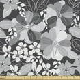 thumbnail image 1 of Ambesonne Flora Fabric by the Yard Upholstery, Greyscale Bloom Motifs, 1 Yard, Charcoal Grey Pale Grey, 1 of 4