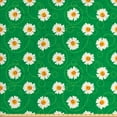 thumbnail image 1 of Floral Fabric by the Yard Upholstery, Image of Chamomile Flowers and Circles from Dots on Backdrop, Decorative Fabric for DIY and Home Accents, Forest Green Ivory and Marigold by Ambesonne, 1 of 4