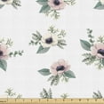 thumbnail image 1 of Ambesonne Floral Fabric by the Yard Upholstery, Anemone Flower Paintings, 2 Yards, White Multicolor, 1 of 5