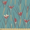 thumbnail image 1 of Ambesonne Floral Fabric by the Yard Upholstery, Simplistic Crocuses, 5 Yards, Dark Seafoam Multicolor, 1 of 5