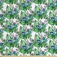 thumbnail image 1 of Floral Fabric by the Yard Upholstery, Repetitive Pattern of Hand Painted Spring Flowers and Several Leaves, Decorative Fabric for DIY and Home Accents, Green and Multicolor by Ambesonne, 1 of 4