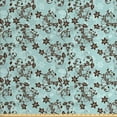 thumbnail image 1 of Floral Fabric by the Yard Upholstery, Rhythmic Curvy Poinsettia Flower Art Outlines Print, Decorative Fabric for DIY and Home Accents, Seafoam Dark Rosewood by Ambesonne, 1 of 4