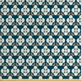 thumbnail image 1 of Ambesonne Floral Fabric by the Yard Upholstery, Simple 4 Petal Flowers, 5 Yards, Petrol Blue Eggshell, 1 of 4