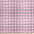 Ambesonne Floral Fabric by the Yard Upholstery, Spring Flowers Chain, 2