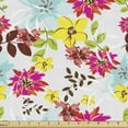 thumbnail image 1 of Floral Fabric by the Yard Upholstery, Tropical Summer Flowers in Warm Summer Tones Repetitive Spring Time Layout, Decorative Fabric for DIY and Home Accents, Yellow Multicolor by Ambesonne, 1 of 5
