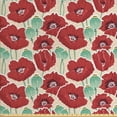 thumbnail image 1 of Ambesonne Floral Fabric by the Yard Upholstery, Watercolor Effect Poppy, 3 Yards, Almond Green Vermilion, 1 of 4