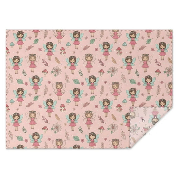 Floral Fairy Princess Pattern Rectangle Tablecloth 60"x84",Waterproof Polyester Rectangle Table Cloth, Wipeable Spillproof Polyester Tablecloth for Dining, Camping, Indoor and Outdoor
