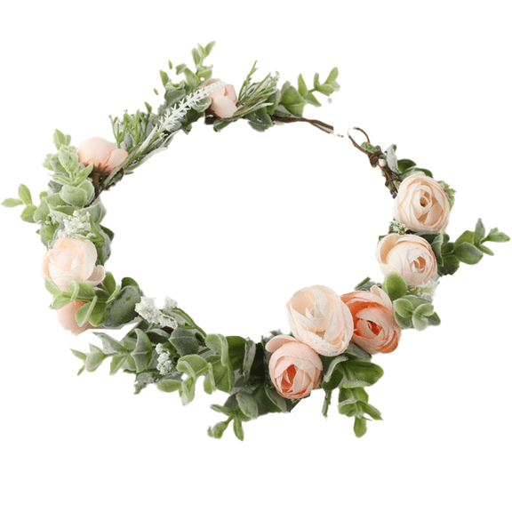 Floral Fall Artificial Baby Breath Flower Halo Wedding Crown Lilac Bridal Headpiece Greenery Crown-champagne