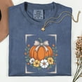 thumbnail image 1 of Floral Fall Pumpkin , Boho Pumpkin Coquette , Vintage Autumn Shirt Design, Retro Halloween Flowers , Pumpkin Spice T-shirt, 1 of 6