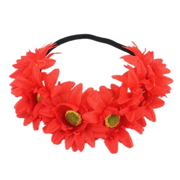 Floral Fall Sunflower Crown Hair Wreath Bridal Headpiece Festivals Hair Band