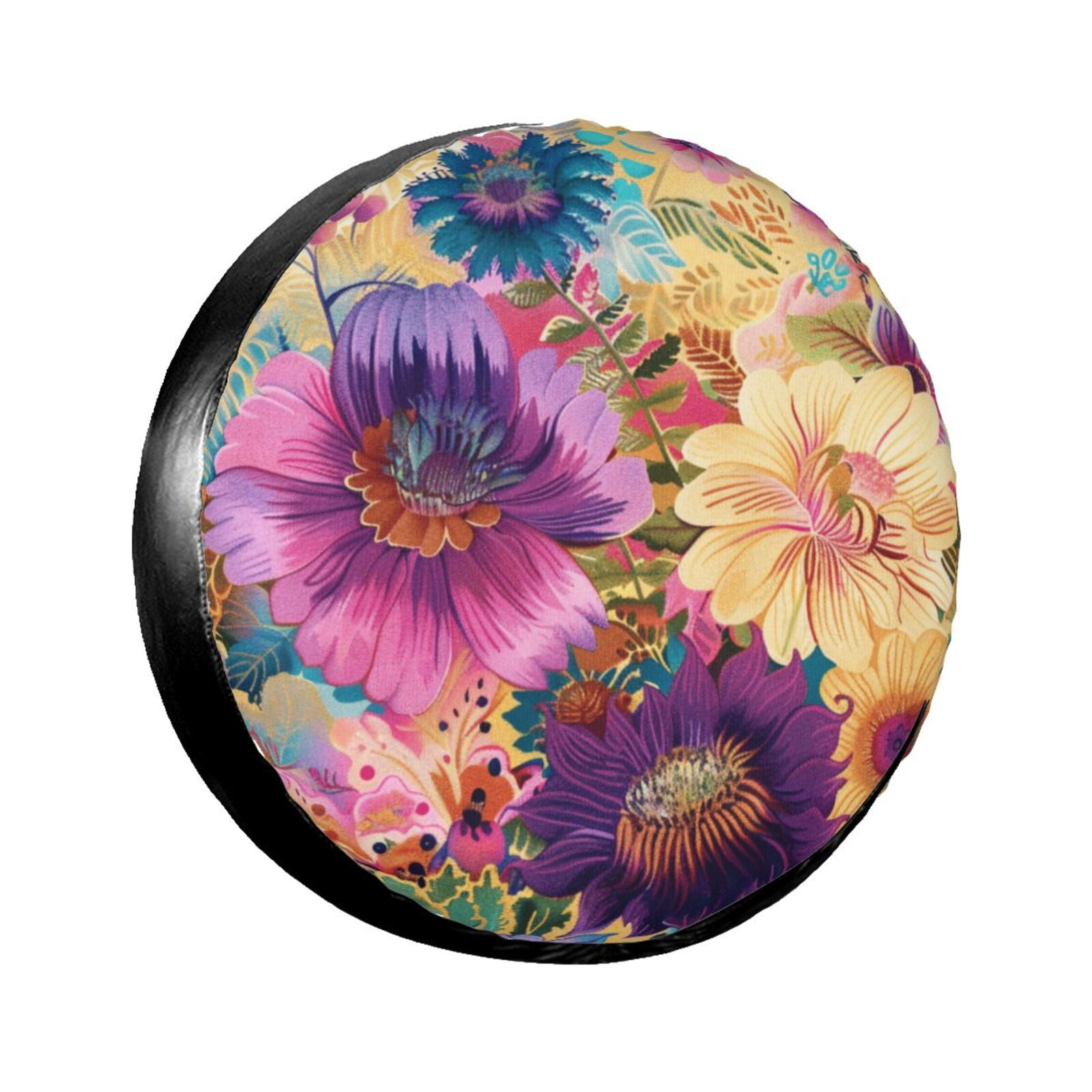 Floral Fantastical Camping spare tire cover, wheel protector, weather
