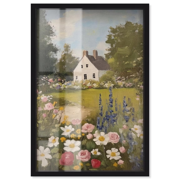 Floral Farmhouse I Shadowbox Print Nature Wall Decor by Art Remedy, Black Frame, 24 x 36